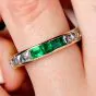 Vintage Emerald 5.00cts Diamond 14K Gold Eternity Band Ring