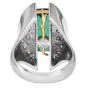 Green Tourmaline 8.06cts Diamond Platinum 18K Gold Sculptural Ring