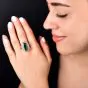 Green Tourmaline 8.06cts Diamond Platinum 18K Gold Sculptural Ring