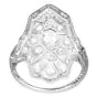 Antique Art Deco Old European Cut Diamond Platinum Navette Ring 