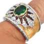  Mario Buccellati Emerald Diamond 18K Wide Statement Ring