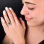 Mario Buccellati Emerald Diamond 18K Wide Statement Ring