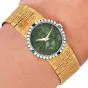 Piaget Ref. 9706 A6 24mm Jade Dial Diamond Emerald 18K Bracelet Watch 