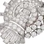 Antique Art Deco 7.60ct Diamond Platinum Spray Double Pin Brooch