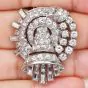 Antique Art Deco 7.60ct Diamond Platinum Spray Double Pin Brooch