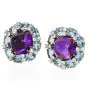 Valentain Margo Amethyst, Aquamarine & Diamond Clip Earrings