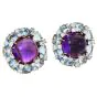 Valentain Margo Amethyst, Aquamarine & Diamond Clip Earrings