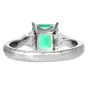 1.92 carats GIA Emerald Diamond Platinum Three Stone Ring 