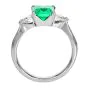 1.92 carats GIA Emerald Diamond Platinum Three Stone Ring 
