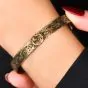 Gucci 18K Yellow Gold Interlocking GG Engraved Cuff Bracelet