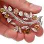 Estate 16.52ct GIA Natural Fancy Diamond Leaf Pin Brooch
