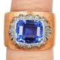  Buccellati Vintage Certified 3.50ct Ceylon Sapphire 18K Gold Ring |Dover Jewelry|
