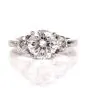 GIA F-SI1- 2.89 Three Stone Diamond Engagement Platinum Ring