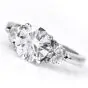 GIA F-SI1- 2.89 Three Stone Diamond Engagement Platinum Ring