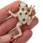 Oscar Heyman 7.27cts Diamond Frog Gold Pin Brooch