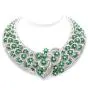 Remarkable Hand Crafted Diamond Emerald 18K Gold Collar Necklace 