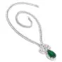 GIA 17.18ct Pear Emerald & Diamond 18k Gold Necklace l Dover Jewelry Miami