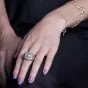 Estate  Multi Gem Diamond Cluster cocktail Gold ring