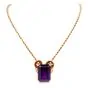 Gueblin Vintage Retro Amethyst Seed Pearl Gold Pendant Necklace