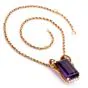 Gueblin Vintage Retro Amethyst Seed Pearl Gold Pendant Necklace