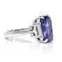 Estate Natural No Heat 9.07ct Ceylon Sapphire Trapezoid Diamond Platinum Ring