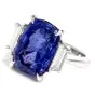 Estate Natural No Heat 9.07ct Ceylon Sapphire Trapezoid Diamond Platinum Ring