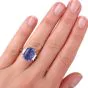 Estate Natural No Heat 9.07ct Ceylon Sapphire Trapezoid Diamond Platinum Ring