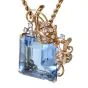 Seaman Schepps Vintage Aquamarine Diamond Brooch Pin Pendant 