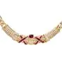 Estate 23.10 carats Diamond and Red Ruby 18k Gold Choker Necklace