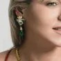 9.35cts Diamond Emerald 18K Yellow Gold Dangle Drop Clip Back Earrings 