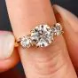 GIA 2.03cts J VVS2 14K Yellow Gold Three Stone Classic Engagement Ring|Dover Jewelry|