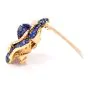 Sabbadini Invisible Mystery Set Sapphire Diamond Flower Brooch Pin