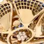 Sabbadini Invisible Mystery Set Sapphire Diamond Flower Brooch Pin
