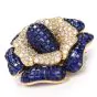 Sabbadini Invisible Mystery Set Sapphire Diamond Flower Brooch Pin