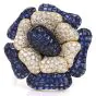 Sabbadini Invisible Mystery Set Sapphire Diamond Flower Brooch Pin