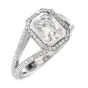 Diamond Pave Split Platinum Engagement Ring            