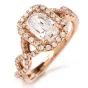 Diamond Twisted 18K Gold Halo Engagement Ring   