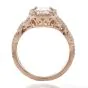 Diamond Twisted 18K Gold Halo Engagement Ring   