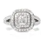 GIA Certified Diamond Split Shank Platinum Engagement Ring