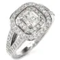 GIA Certified Diamond Split Shank Platinum Engagement Ring