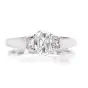Tacori GIA Cushion Diamond Platinum Three Stone Engagement Ring 
