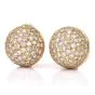 Estate 6.75cts Bombe Diamond Clip-on 18k Gold Dome Earrings