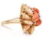 Vintage Multi-Color Coral Diamond Gold Cocktail Cluster Ring