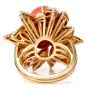 Vintage Multi-Color Coral Diamond Gold Cocktail Cluster Ring