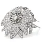 Vintage Floral Motif Diamond Platinum Lapel Pin Brooch Pendant