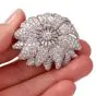 Vintage Floral Motif Diamond Platinum Lapel Pin Brooch