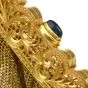 Antique Sapphire Filigree 14K Yellow Gold Mesh Hand Purse 