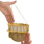 Antique Sapphire Filigree 14K Yellow Gold Mesh Hand Purse 