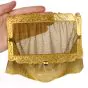Antique Sapphire Filigree 18K Yellow Gold Mesh Hand Purse 