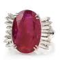 Estate Natural Ruby No Heat Diamond Platinum Cocktail Ring